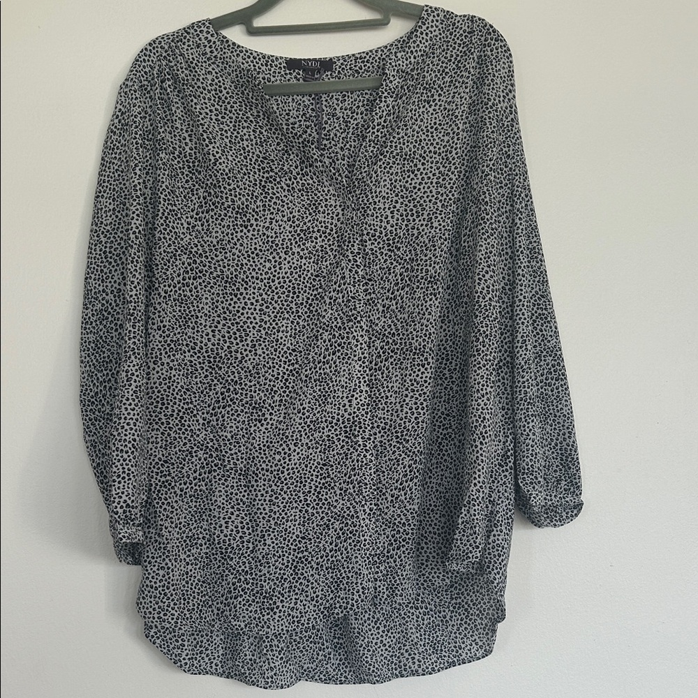 NYDJ Black and White Dotted Blouse